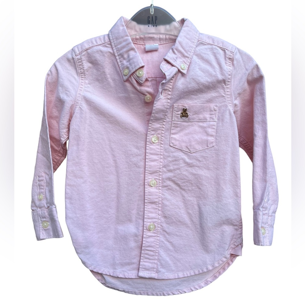 💥💥💥3 for $15💥💥💥 BABY GAP Long Sleeve Oxford Top Pure Pink Size 3yrs